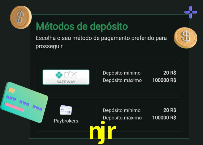 O cassino njr oferece uma grande variedade de métodos de pagamento